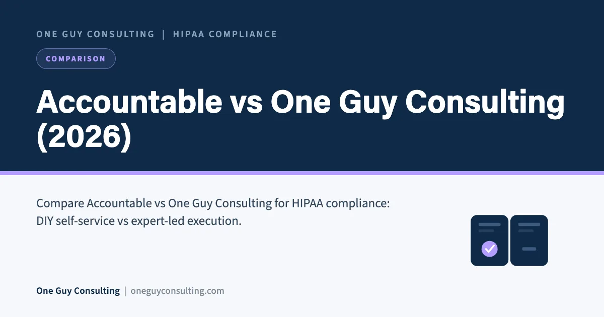 Accountable vs One Guy Consulting (2026): One Guy Consulting article cover, Comparison category