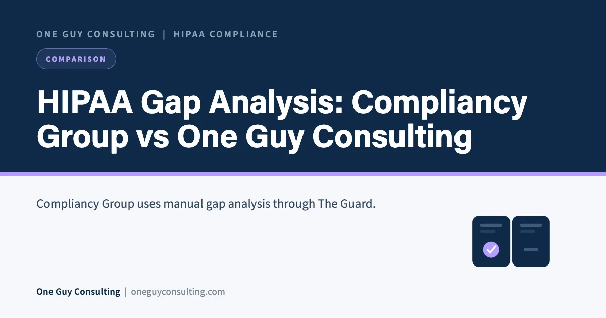 Cover image for HIPAA Gap Analysis: Compliancy Group vs One Guy Consulting