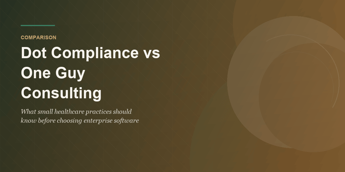Dot Compliance vs One Guy Consulting (2026) featured image