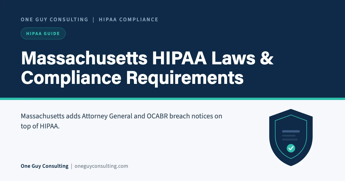 HIPAA compliance Massachusetts cover: Chapter 93H breach notice, 201 CMR 17.00, and state penalties