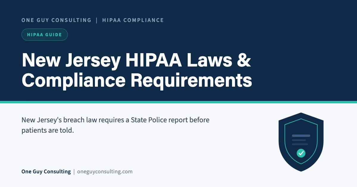 HIPAA compliance New Jersey cover: state breach law, privacy statutes, and penalties