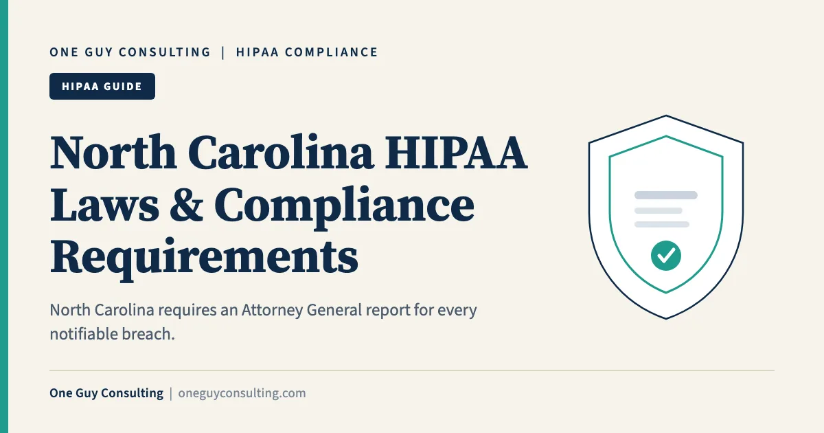HIPAA compliance North Carolina cover: state breach law, privacy statutes, and penalties