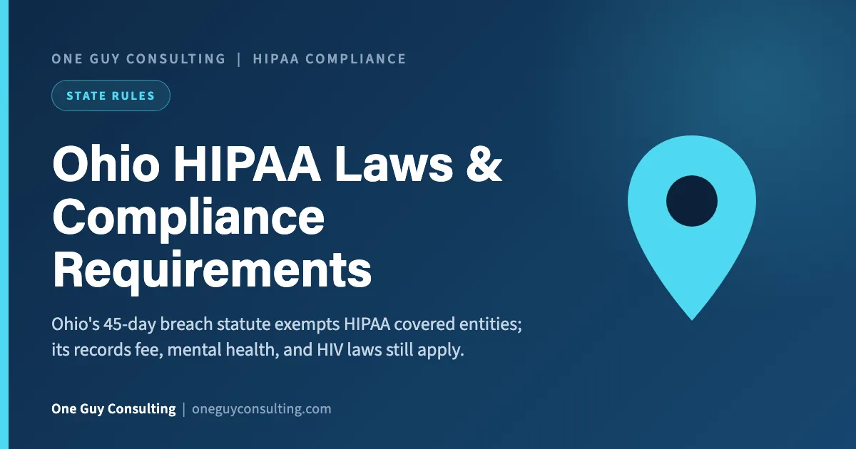 HIPAA compliance Ohio cover: breach statute exemption, records access fees
