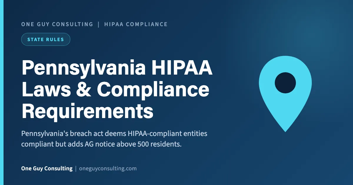HIPAA compliance Pennsylvania cover: state breach act, records retention