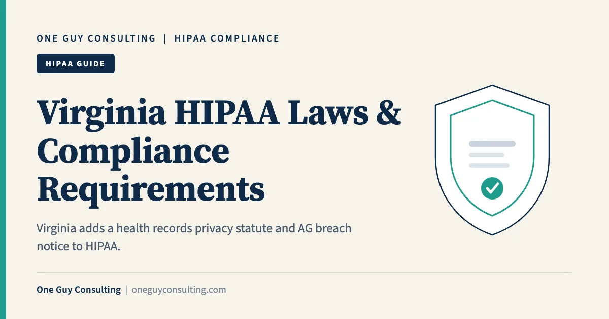 HIPAA compliance Virginia cover: health records privacy statute