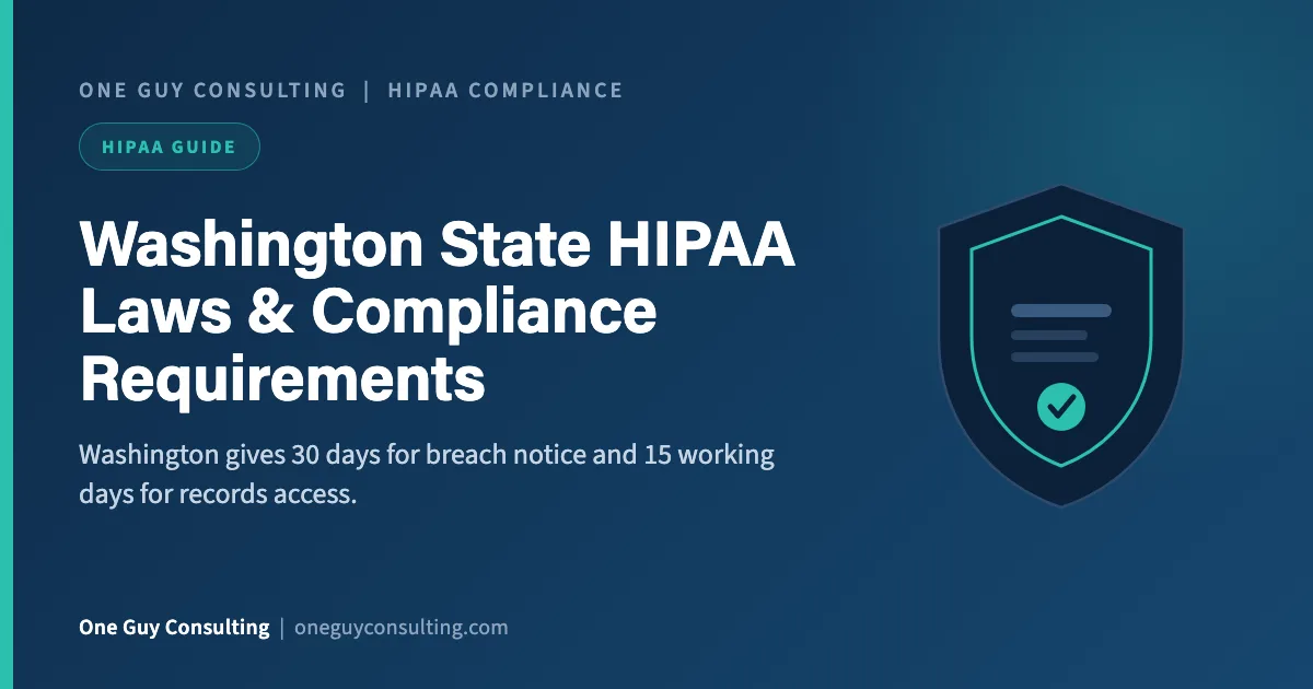 HIPAA compliance Washington state cover: breach deadlines, records act, My Health My Data