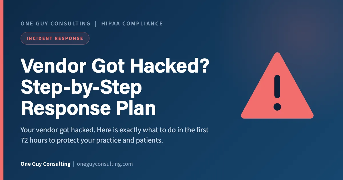 Vendor Got Hacked? Step-by-Step Response Plan: One Guy Consulting article cover