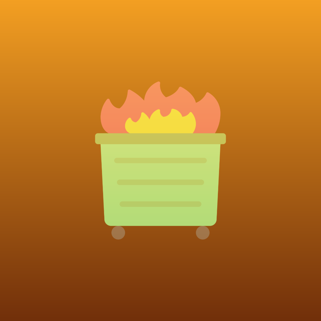 Dumpster fire illustration representing HIPAA bureaucracy